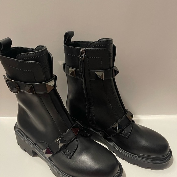 Black Studded Ankle Boots - Picture 2 of 8